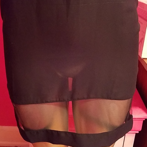 Xinyiyifang goth grunge punk black fishnet sheer t shirt dress sz small coverup - Picture 2 of 7